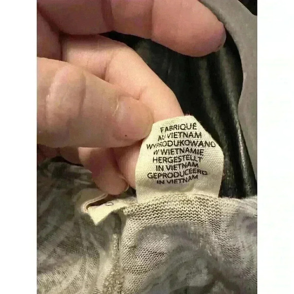 Christian Siriano Women's Top Plus Size 1X Green White Floral Short Sleeve Linen - Picture 6 of 6